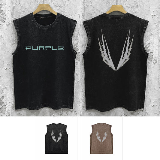 PURPLE Make Old Sleeveless T-Shirt ZJBPUR100#