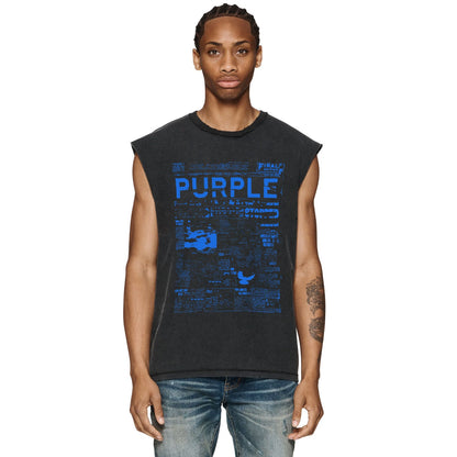 PURPLE Make Old Sleeveless T-Shirt ZJBPUR058#