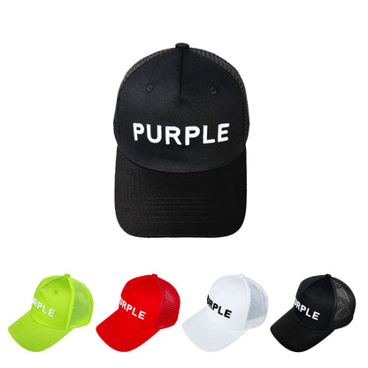 PURPLE Hat  Mesh Stitching Embroidery PB003#