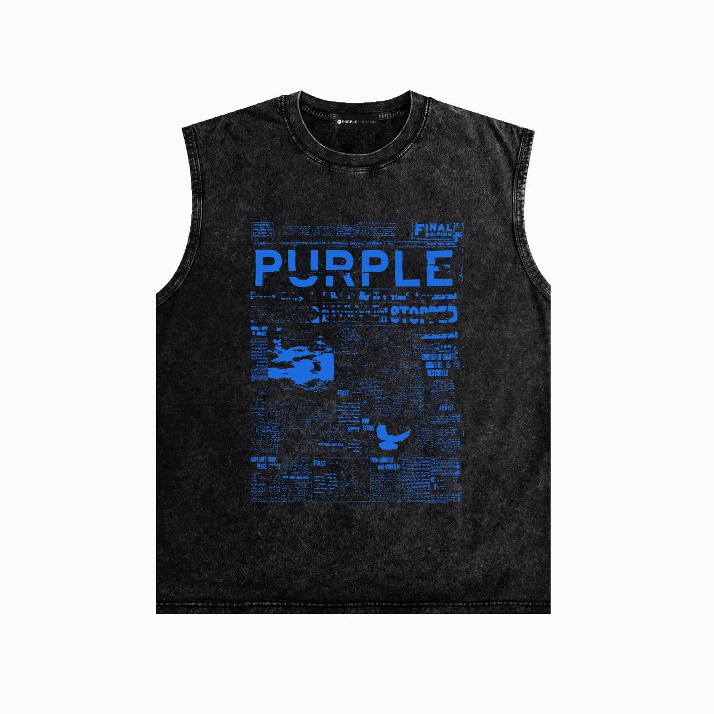 PURPLE Make Old Sleeveless T-Shirt ZJBPUR058#